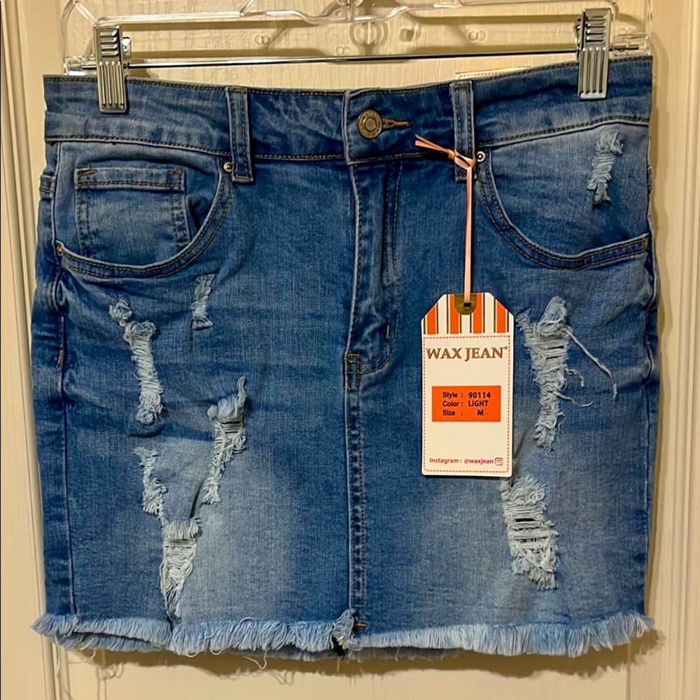 Wax Jean Skirt